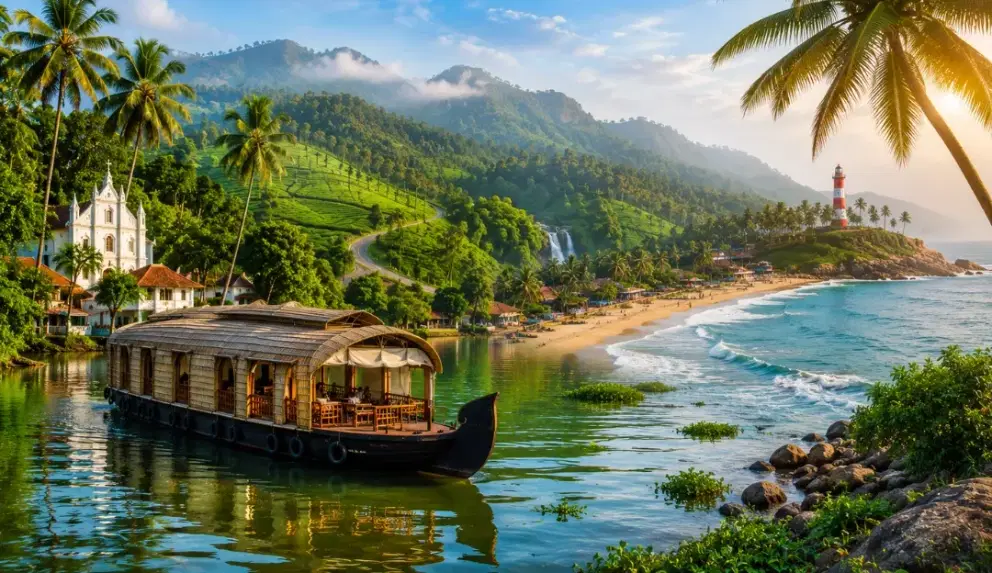 Munnar thekkady Alleppey Kovalam tour package